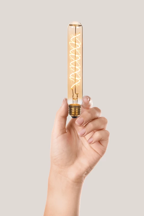 Lucide T32 - Ampoule filament - Ø 3,2 cm - E27 - 1x4,9W 2200K - Ambre - ambiance 1